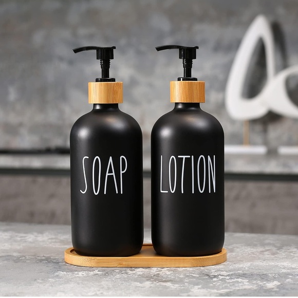 Other - Black Soap and Lotion Bathroom Dispenser Set Hand Soap Lotion Set